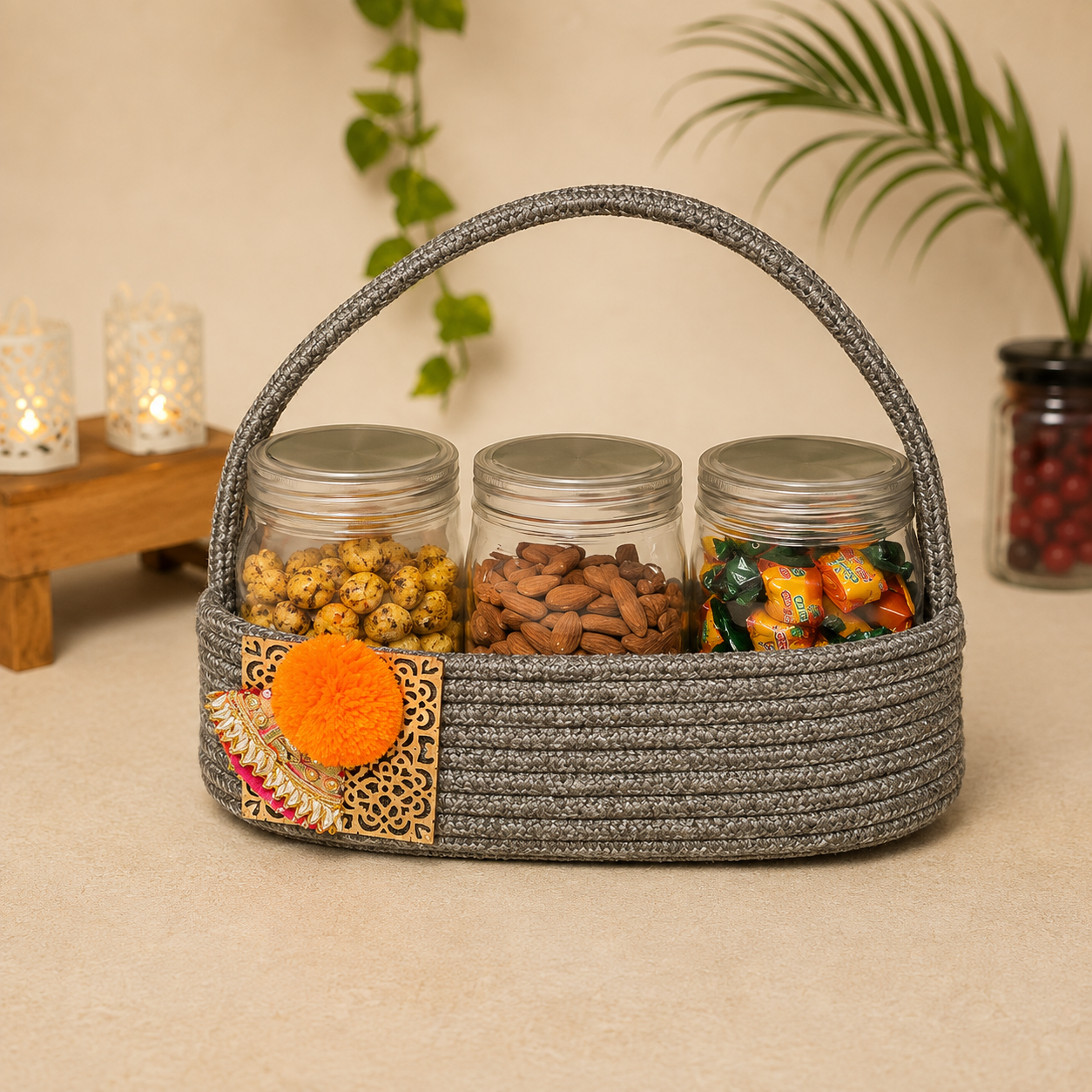deluxe dry fruit Deluxe Dry Fruit Basket (12" × 4" × 3") - Image 1